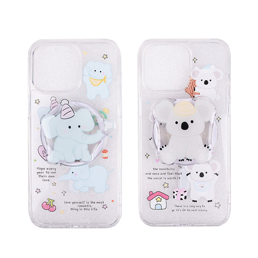 [PG09] Pinkocase Cute elephant/koala pattern magnetic phone case with magnetic stand phone case For iPhone 15promax/14promax/13promax/13 Phone cases