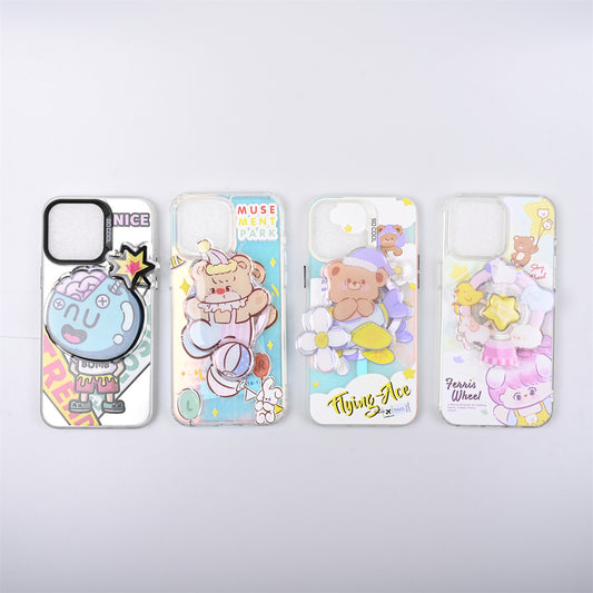 [BI03]Pinko case Rotate Pop stand Magnetic Plating Phone Case Bundle Cases iPhone cases For iPhone11-15Promax