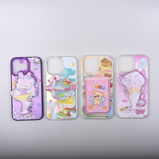 [BI06]Pinko Case Pop Stand Magnetic Plating Phone Case Bundle Cases iPhone Cases For iPhone11-15Promax