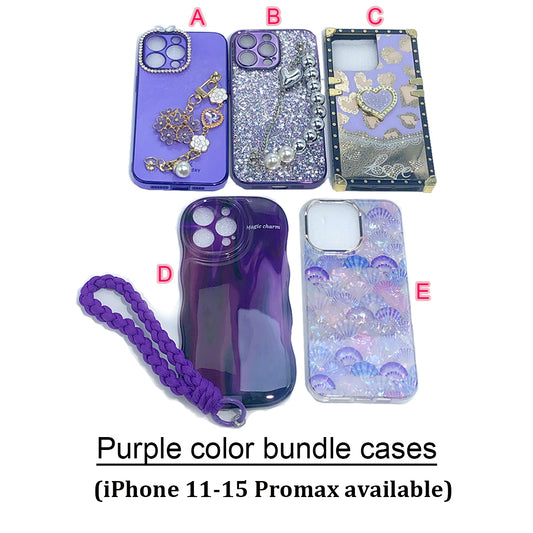 [AI11]Pinko case Purple color bundle cases iPhone 11-15 promax cases