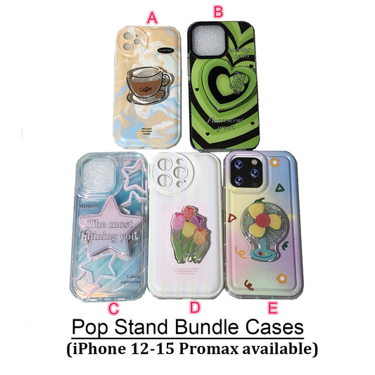 [AI16]Pinko case Pop stand bundle cases iPhone 11-15 promax cases