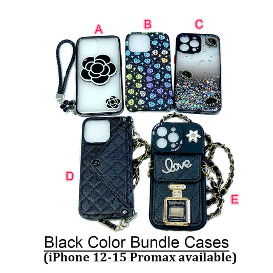 [AI10]Pinko case Black color bundle cases iPhone 11-15 promax cases