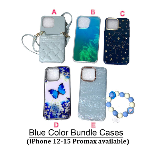 [AI12]Pinko case Blue color bundle cases iPhone 11-15 promax cases