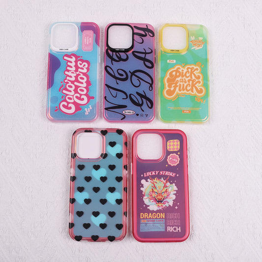 [AI25]Pinko Case colourful iPhone 11-15 promax cases