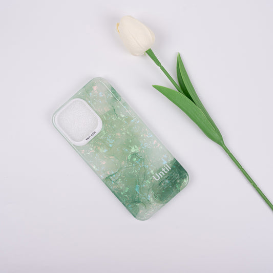 [PG020] Pinkocase Creative gradient green marble mobile phone case For iPhone 15promax/14promax/13promax/13