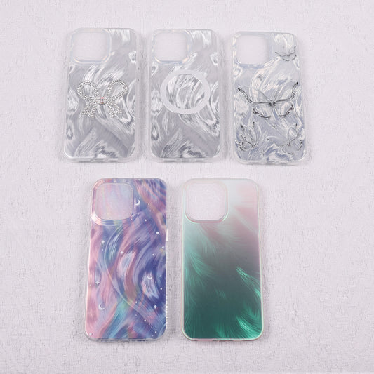 [AI04]Pinko Case Double Layered Gradient Dreamy Starry iPhone 11-15promax cases