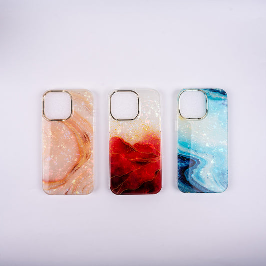 [PG03] Pinkocase Orange/Red/Blue Marble shell Phone Case iPhone 15promax/14promax/14plus/14pro/14/13promax/13/12promax/ Phone cases