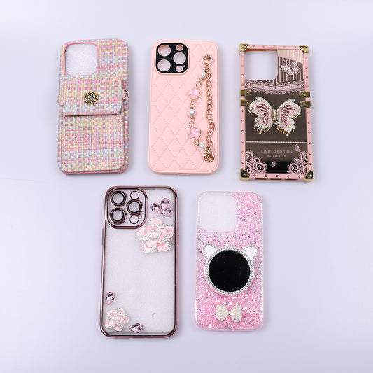 [AI08]Pink color bundle cases iPhone 11-15 promax cases