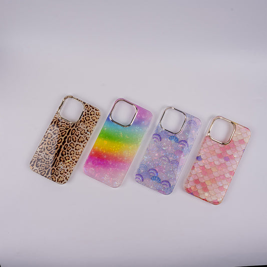 [PG02] Pinkocase Purple/Rainbow/Leopard Print/Fish Scale Pattern Shell Pattern Phone Case iPhone 15promax/14promax/14plus/14pro/14/13promax/13/12promax/ Phone cases
